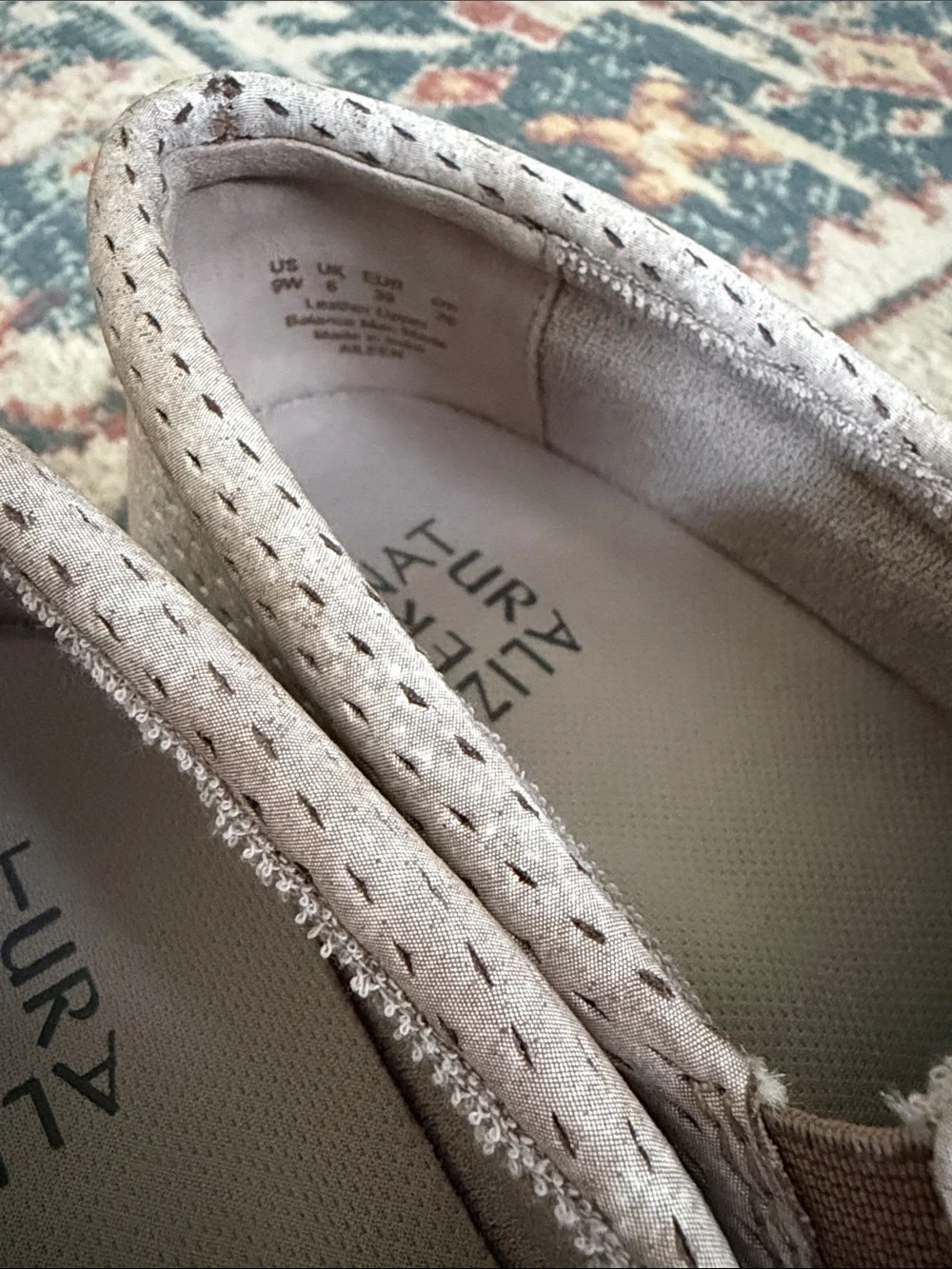 Naturalizer Perforated Slip-On Loafers in Light Beige